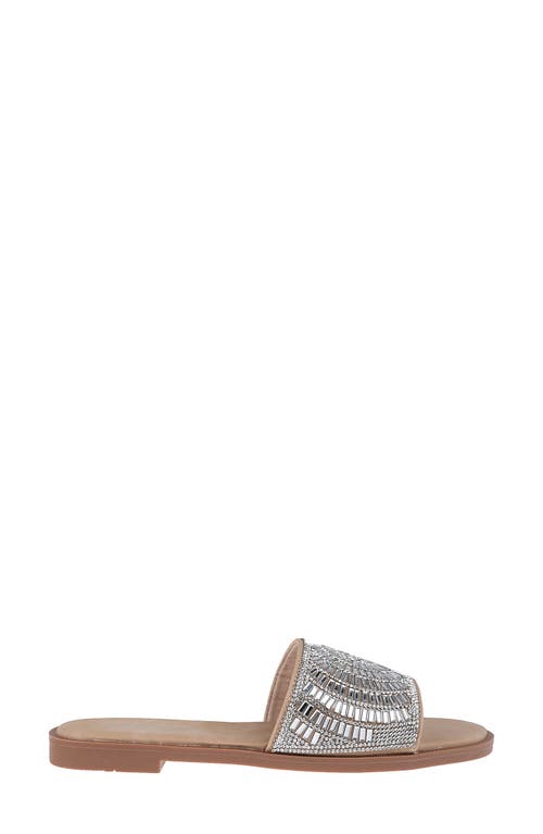 Bebe Rhinestone Slide Sandal In Silver