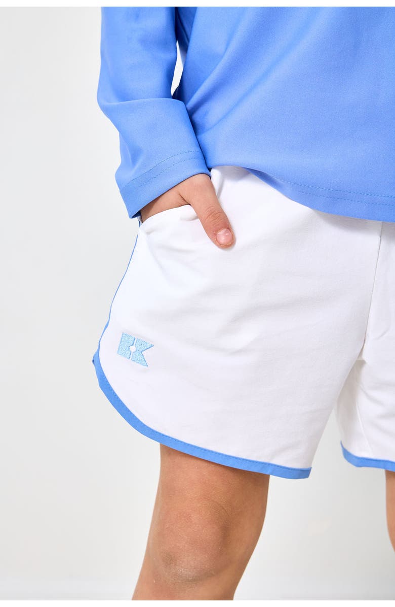 Courtside Kids Boys Retro Super Short, Alternate, color, White / Blue