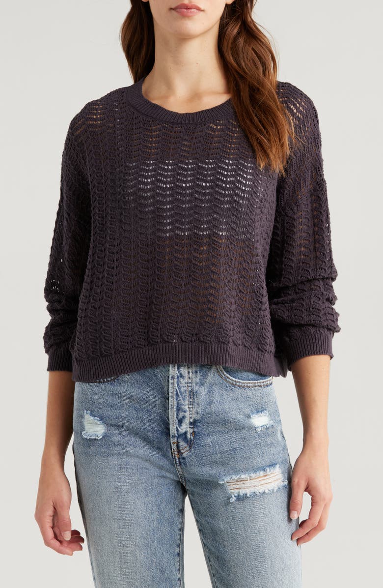 Billabong Sunlit Open Stitch Sweater, Main, color, 