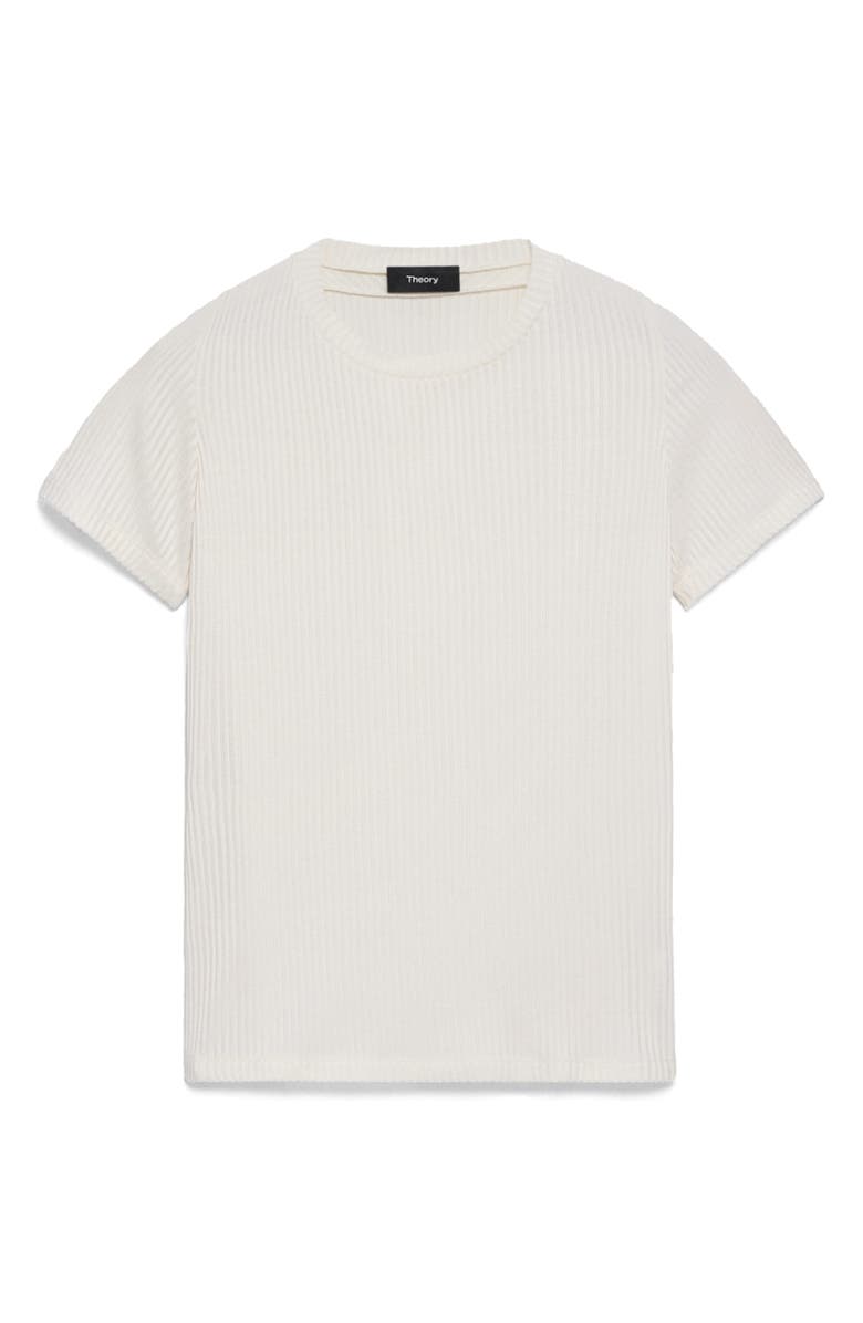 Theory Shrunken Rib T-Shirt, Alternate, color, Ivory