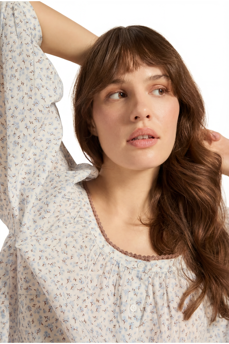 Phoebe Blouse, Alternate, color, Forget Me Not
