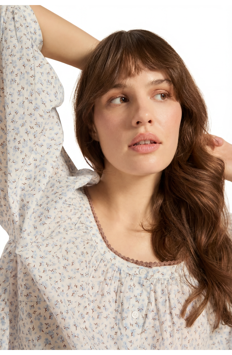 If Only If Phoebe Blouse, Alternate, color, Forget Me Not