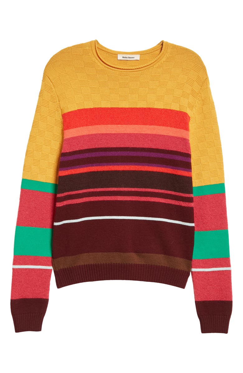 Wales Bonner Crescendo Stripe Crewneck Merino Wool & Mohair Blend Sweater, Alternate, color,