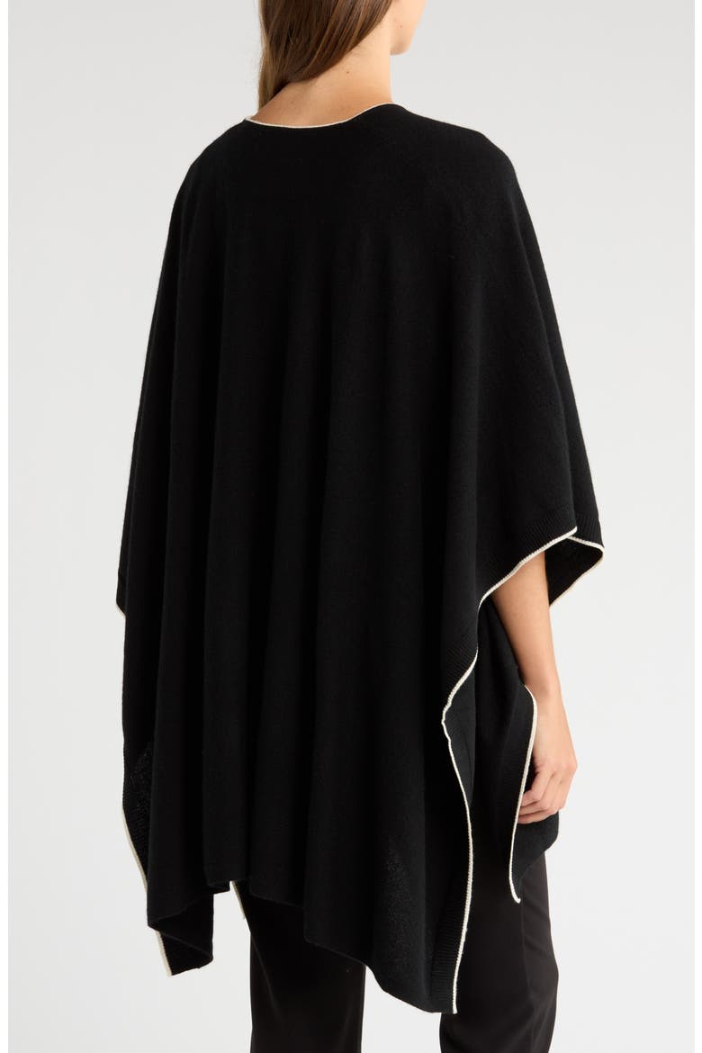 Tipped Cashmere Wrap, Alternate, color, BLACK