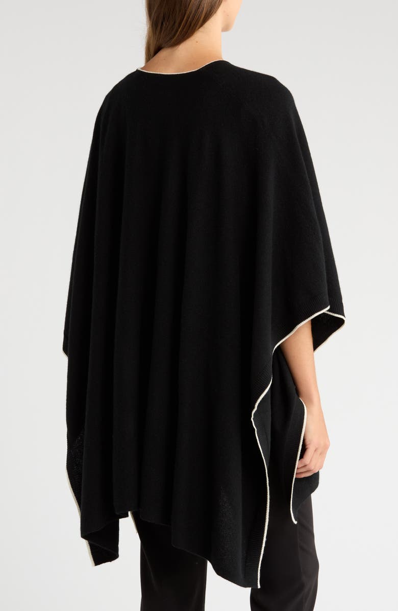 Vince Tipped Cashmere Wrap, Alternate, color, Black