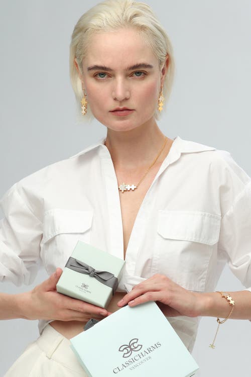 Classicharms Jigsaw Puzzle Necklace In Gold