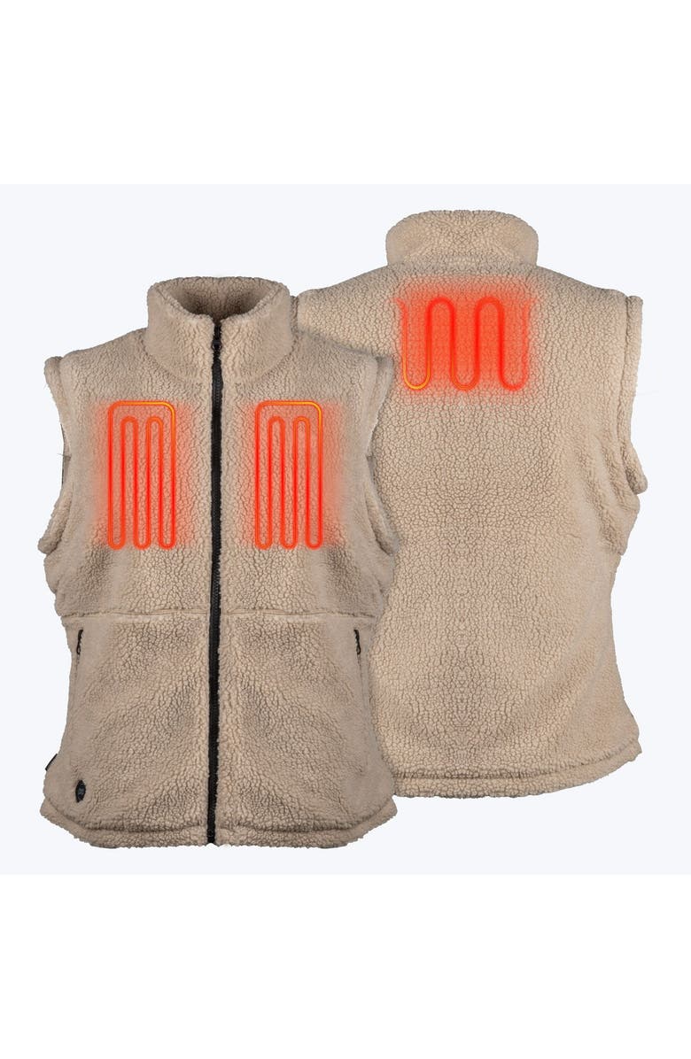 Mobile Warming Upland Heated High-Pile Fleece Vest, Alternate, color, Coffee