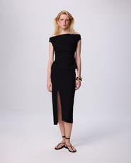 THEO The Label Thetis Techno Pencil Skirt