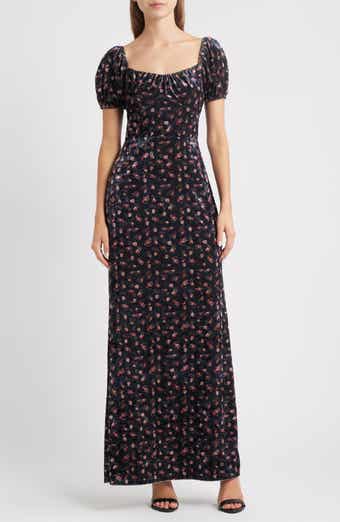 Jillian Floral Cap Sleeve Gown