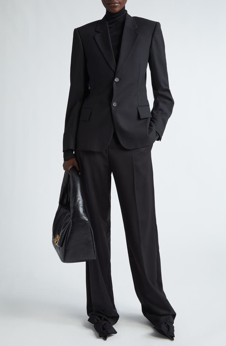 Balenciaga Tailored Wool Blazer, Alternate, color, Black