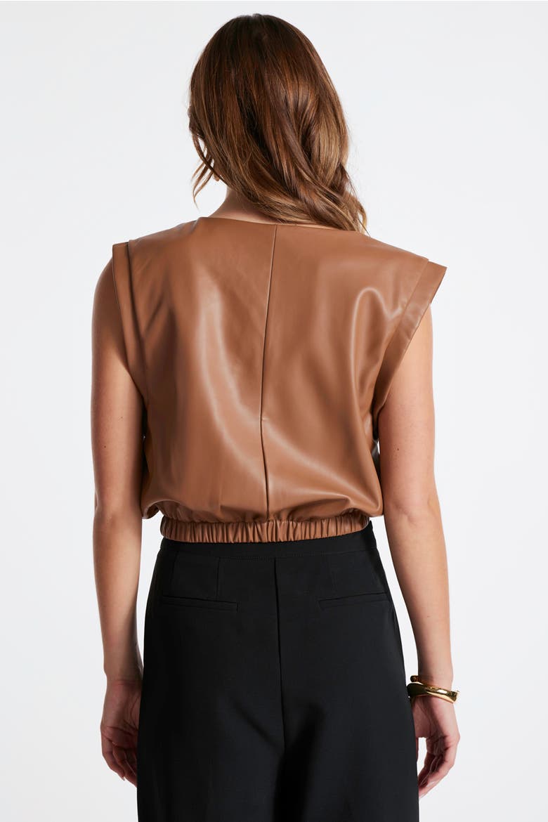 Simone Leather Top, Alternate, color, Black