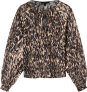 AllSaints Cern Print Smocked Top