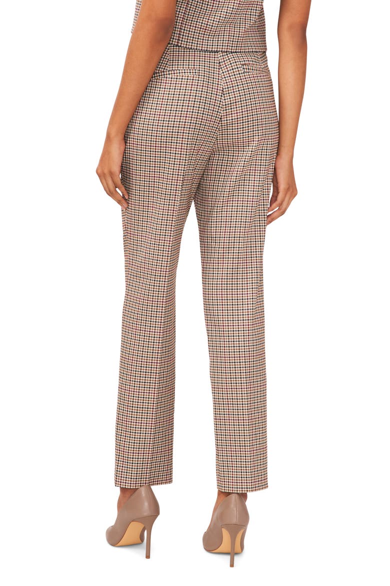 Check Straight Leg Trousers, Alternate, color, DARK ROAST