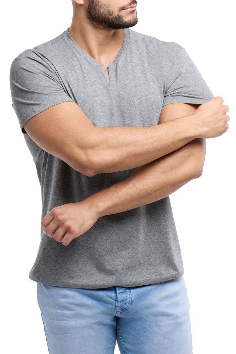 Split Neck T-Shirt, Alternate, color, CHARCOAL