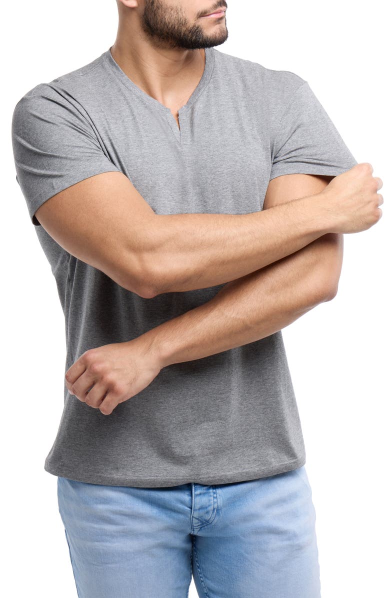 XRAY Split Neck T-Shirt, Alternate, color, Charcoal