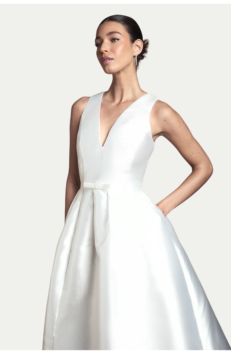 Coast Midi Wedding Dress With Pockets, Alternate, color, Ivory
