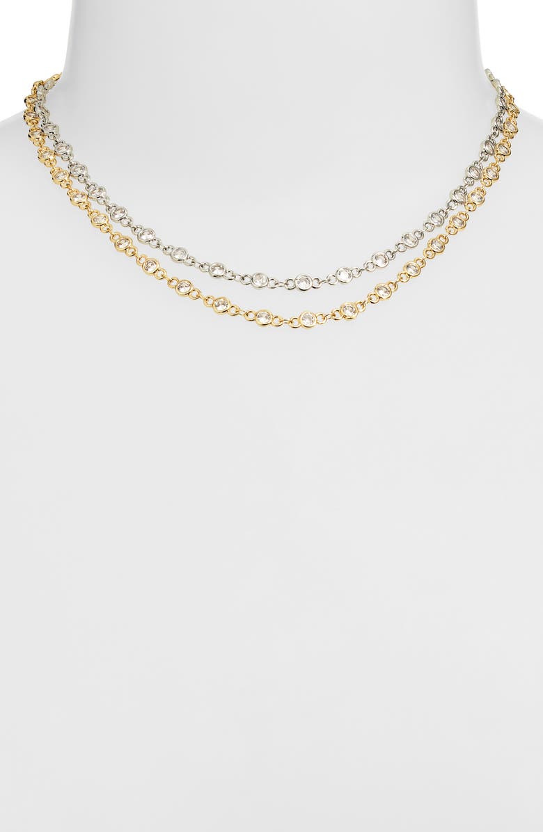 VIDAKUSH Duotone Layered Choker Necklace, Alternate, color, Gold/ Silver