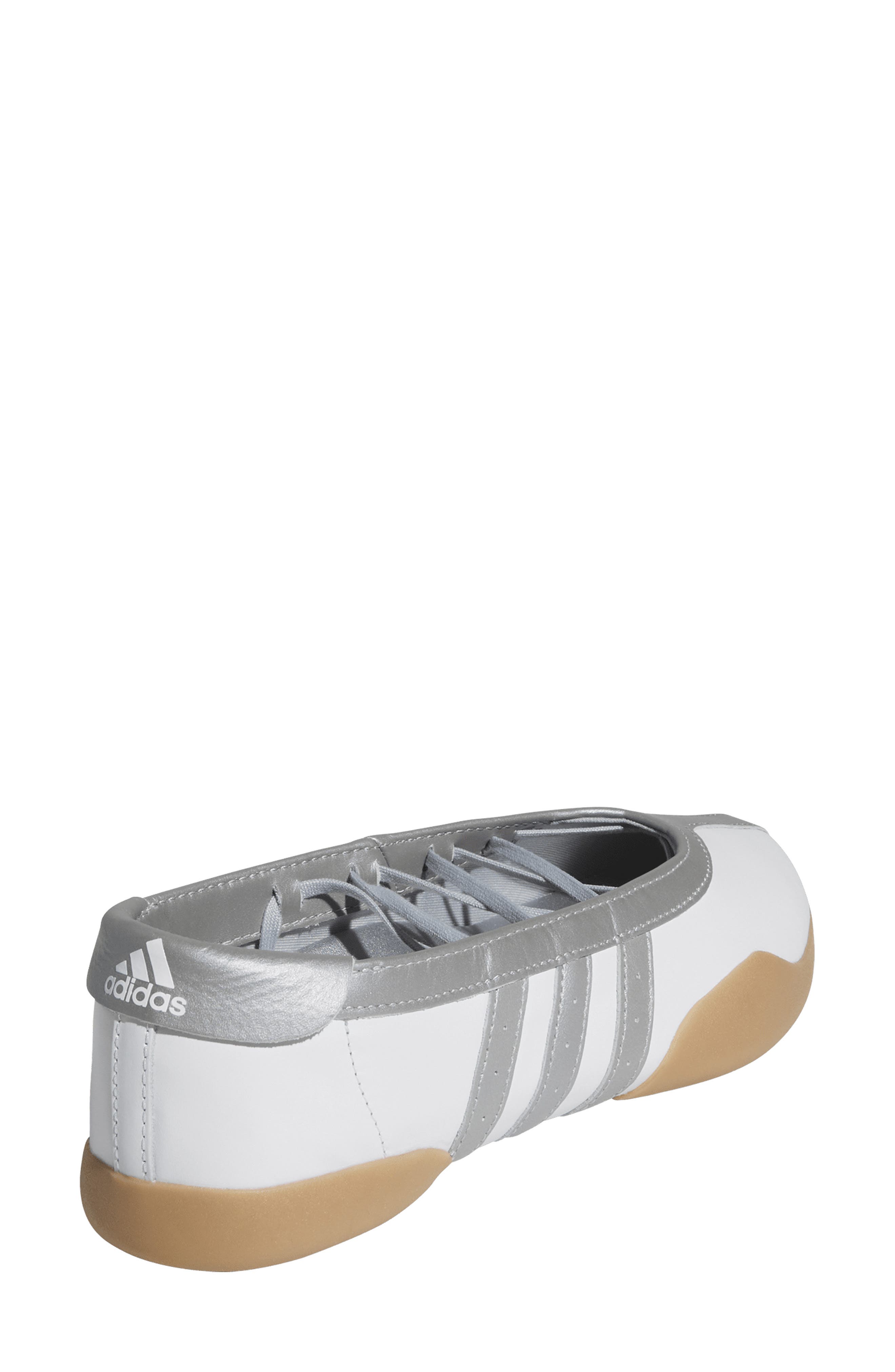 adidas Taekwondo Mei Ballet Flat, Alternate, color, White/ Silver Metallic/ Gum
