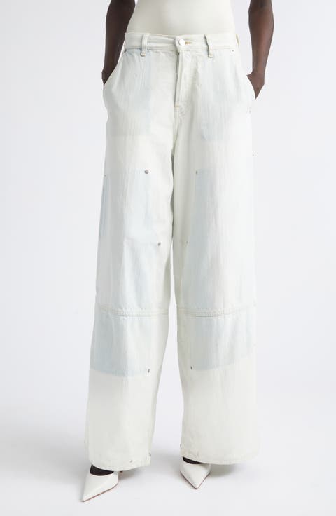 Legacy Rivet Embellished Wide Leg Jeans
