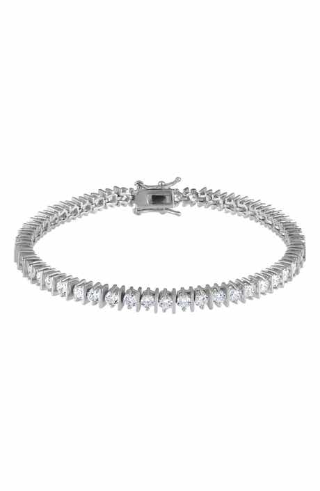 FZN Sterling Silver Cubic Zirconia Tennis Bracelet