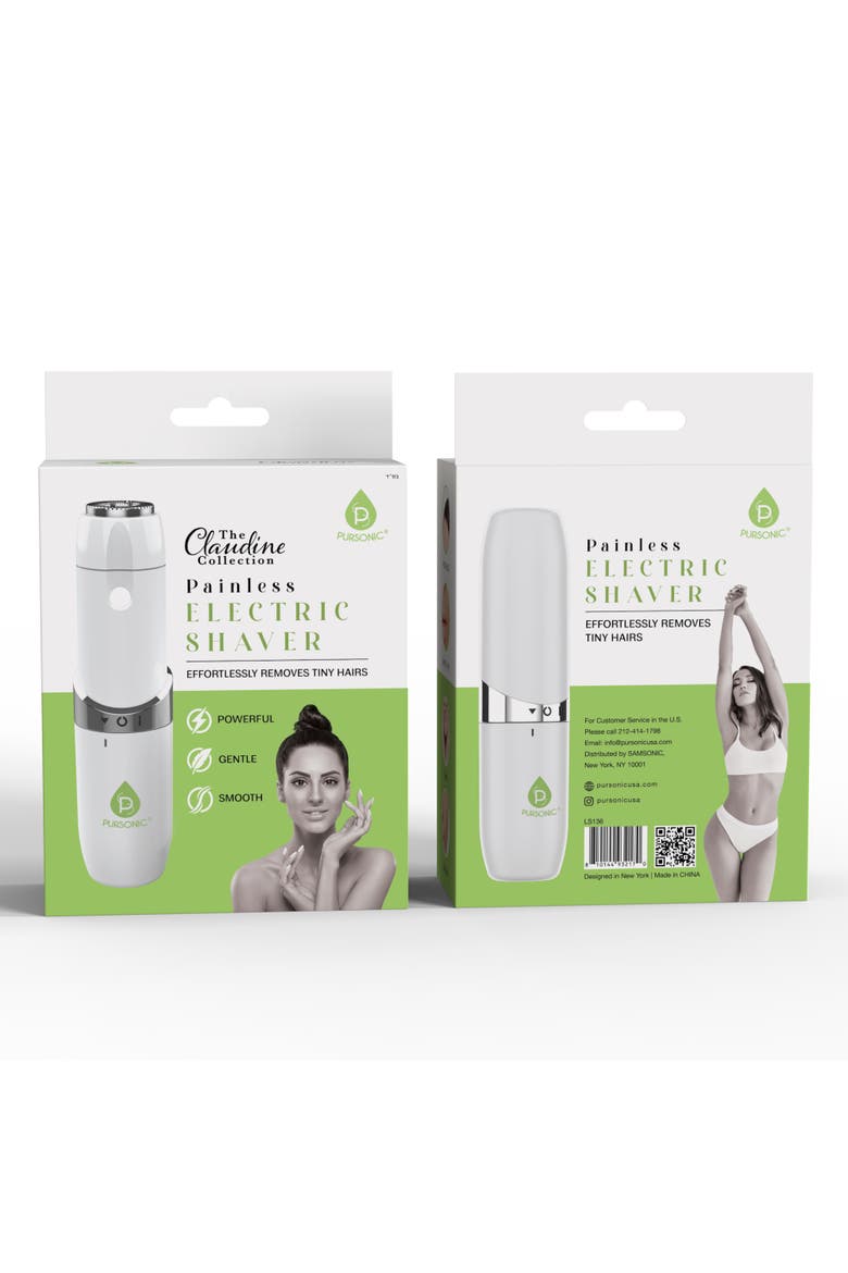 Painless Electric Shaver - The Claudine Collection, Alternate, color, White