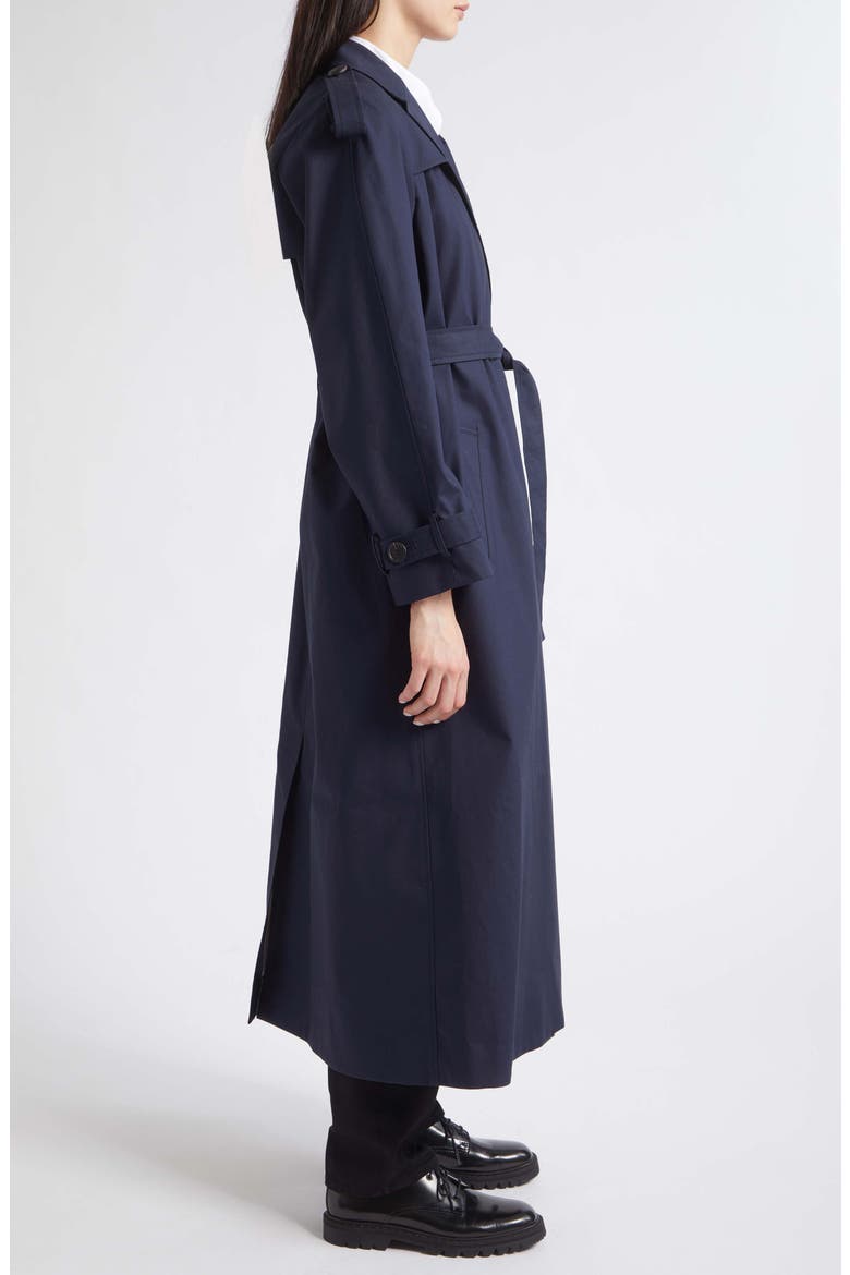 Annie Bonded Cotton Trench Coat, Alternate, color, NAVY