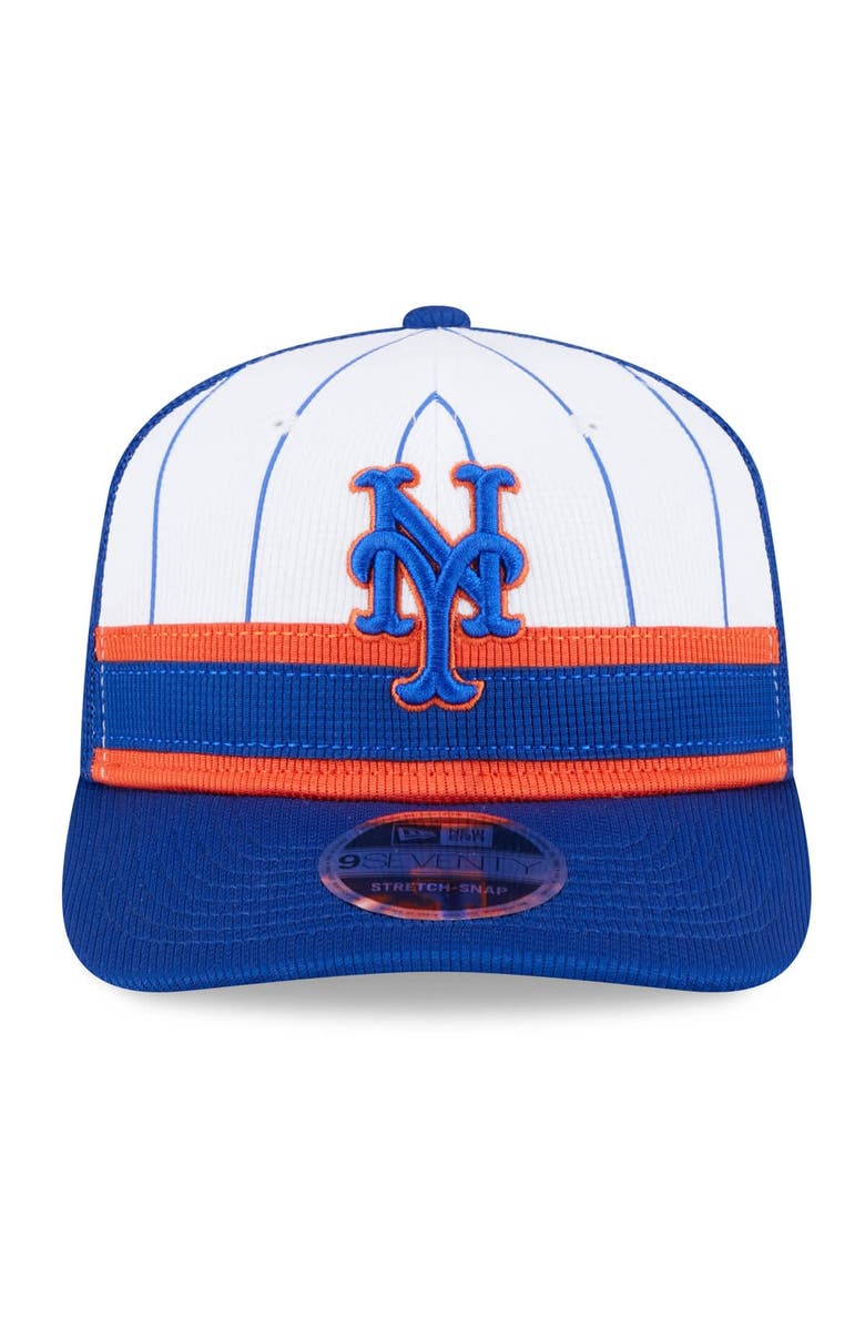 New Era Men's New Era  White/Royal New York Mets 2025 Batting Practice 9SEVENTY Stretch-Snap Trucker Hat, Alternate, color, 