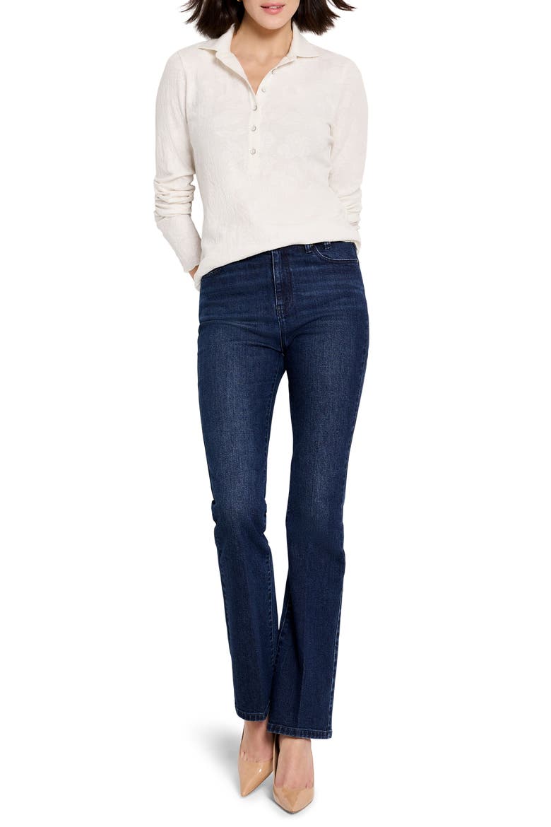 Collared Lace Jacquard Knit Top, Alternate, color, CLASSIC CREAM