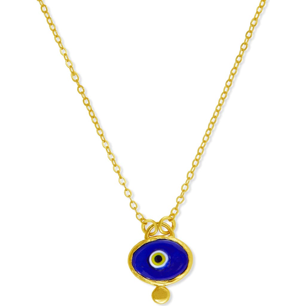 Ottoman Hands Alara Evil Eye Pendant Necklace In Gold