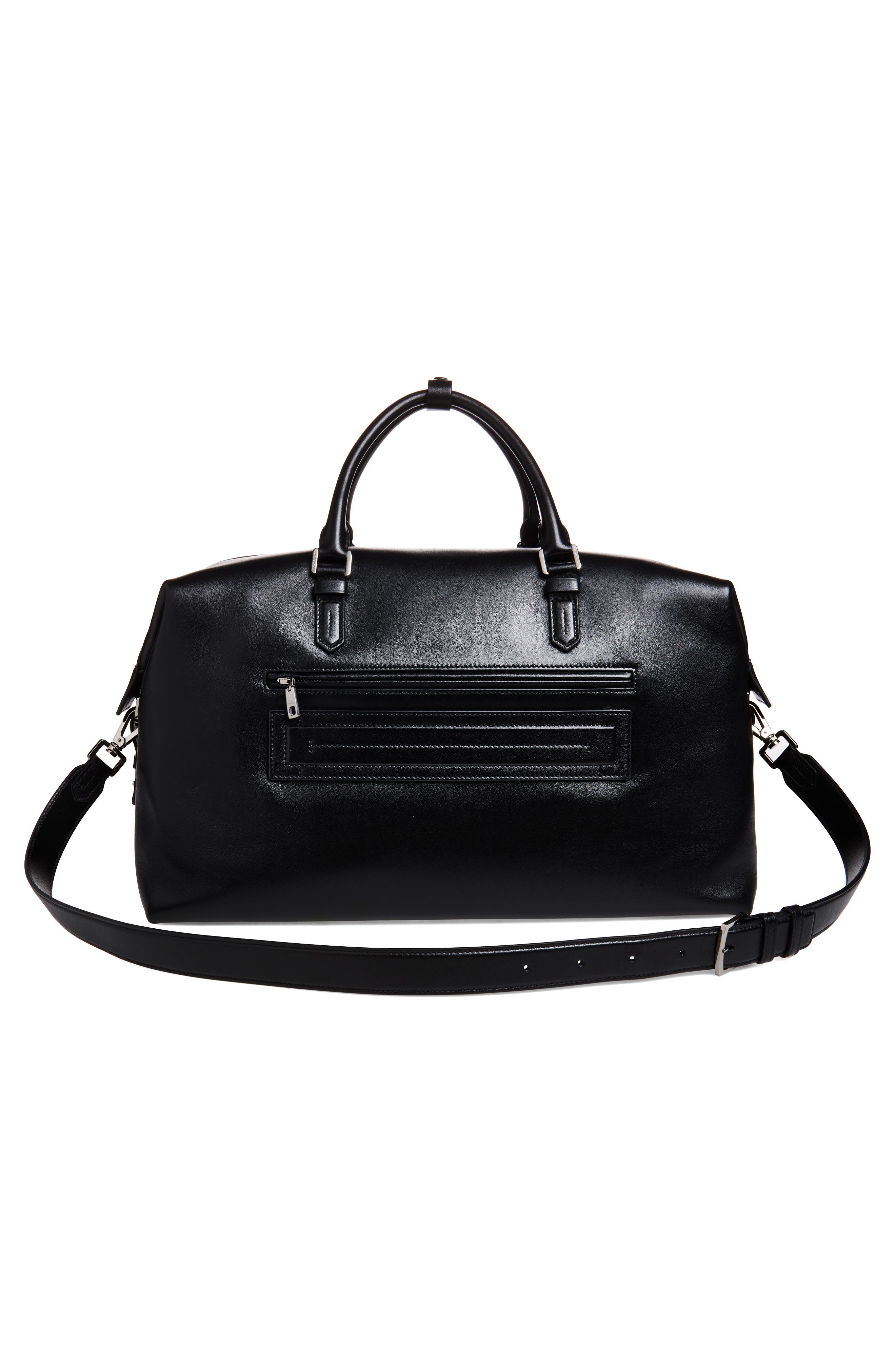 Dolce&Gabbana Roma Leather Duffle Bag, Alternate, color, 80999 Nero