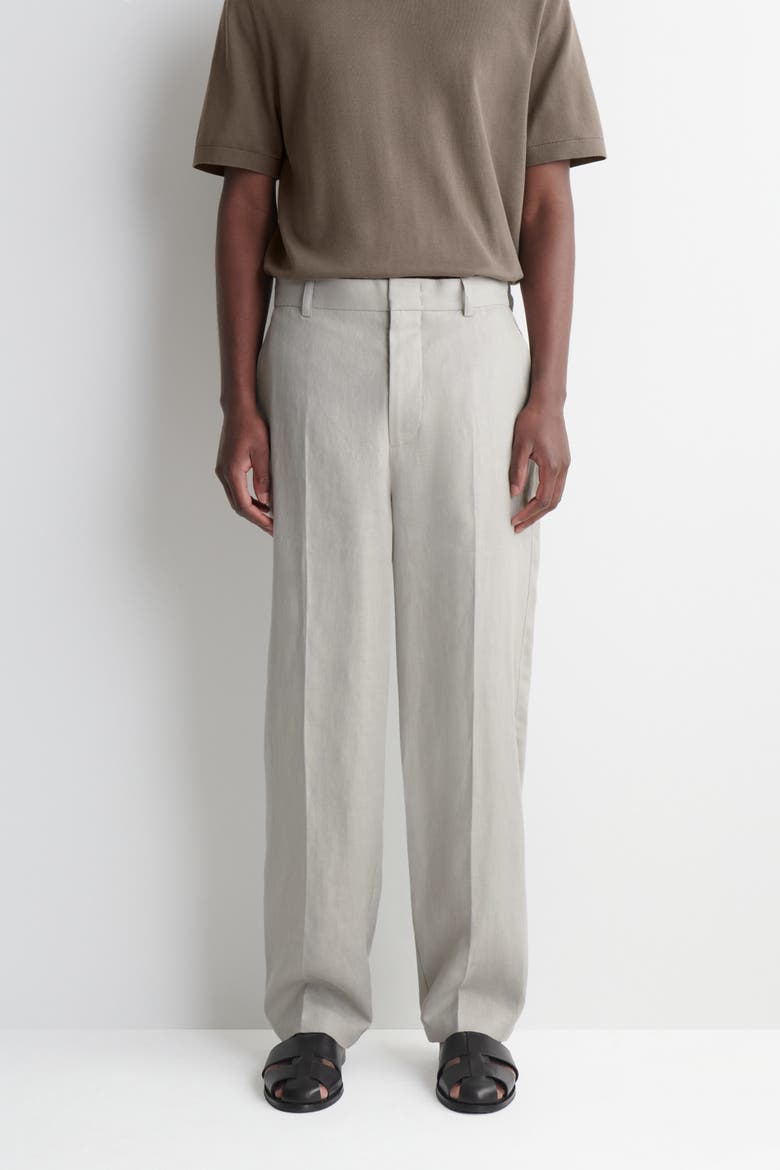 Relaxed Linen Tapered Pants, Alternate, color, PALE PISTACHIO