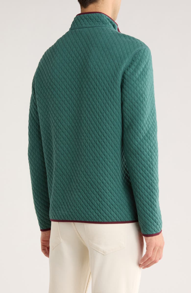 Brooks Brothers Quilted Fleece Quarter Zip Pullover, Alternate, color, Green/ Navy