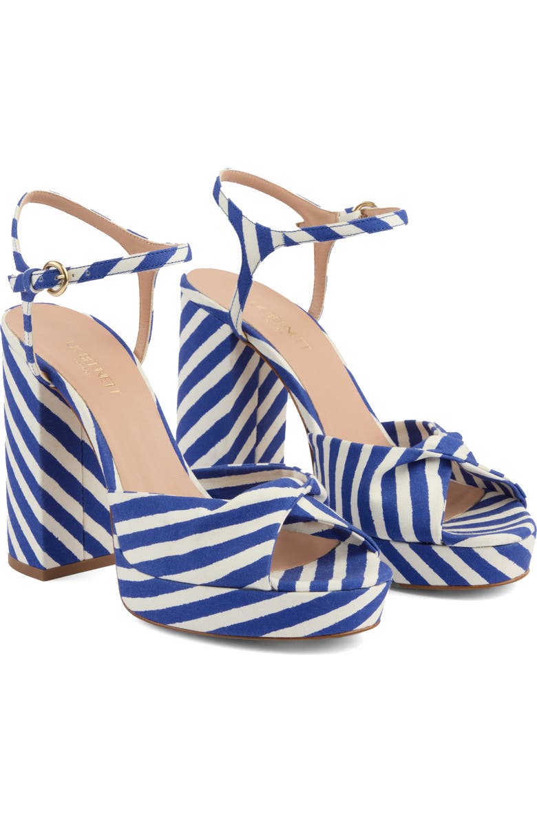 LK Bennett Rosa Twist Front Platform Sandal, Main, color, Blue Multi