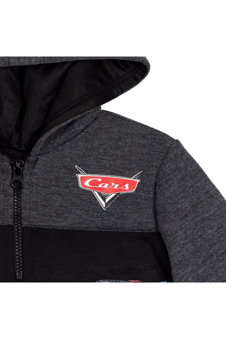 Cars Lightning McQueen Half Zip Hoodie, Alternate, color, Charcoal Heather Grey / Black
