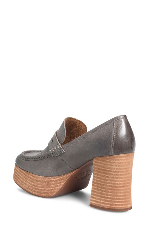 Kork-ease ® Barbara Platform Penny Loafer Pump In Gray