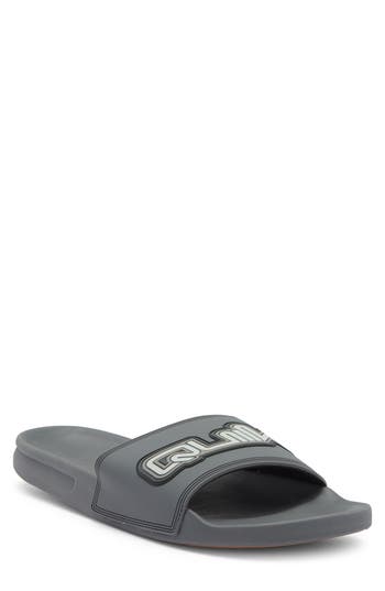 Quiksilver Rivi Wordmark Slide Sandal In Grey