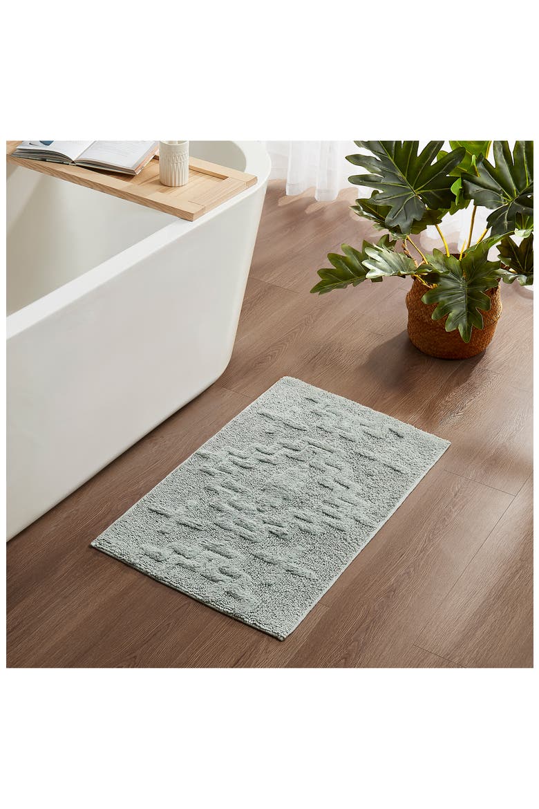 Kiva Steps Bath Rug, Alternate, color, SKY GRAY