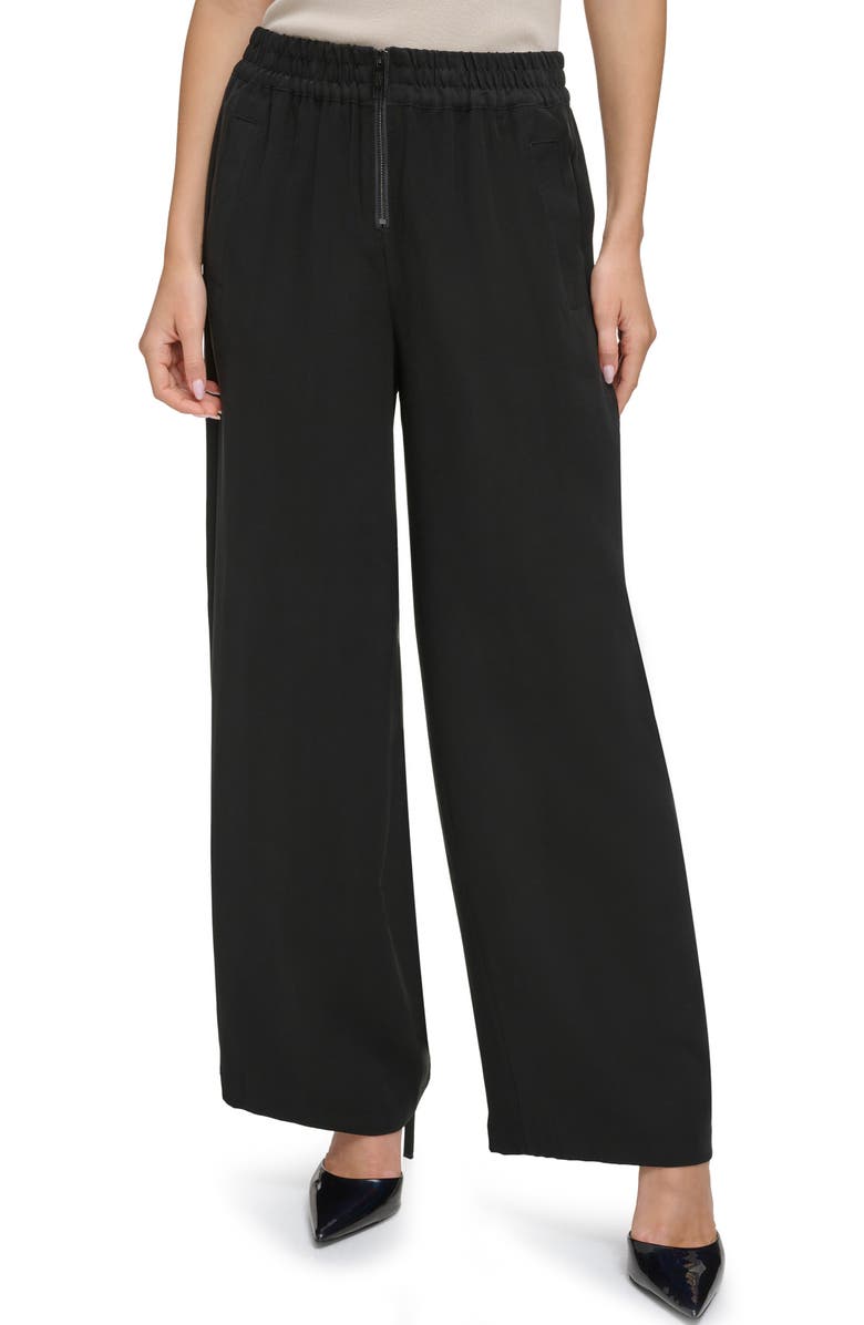DKNY Stretch Twill Wide Leg Pants, Main, color,