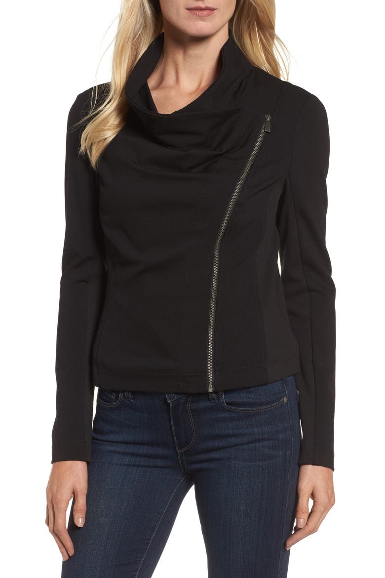 Two by Vince Camuto Ponte Moto Jacket, Alternate, color, RICH BLACK