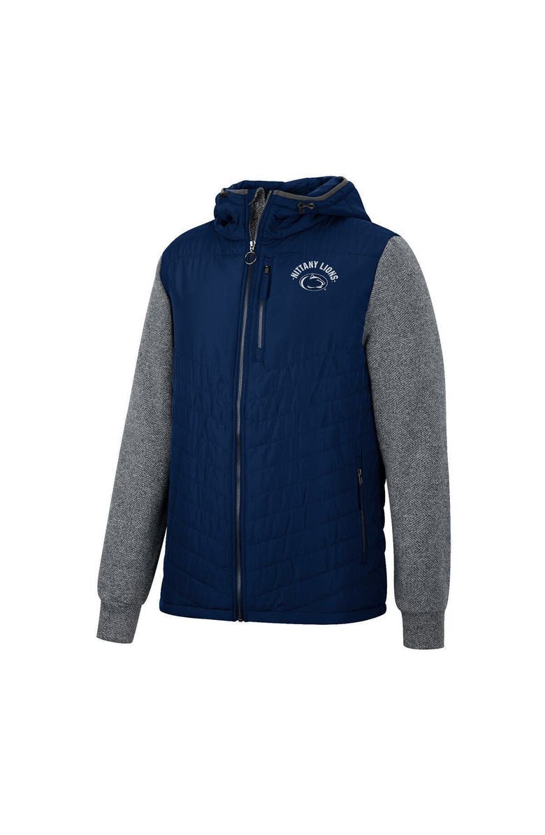 COLOSSEUM Men's Colosseum Navy Penn State Nittany Lions Course Herringbone Full-Zip Hoodie, Alternate, color,