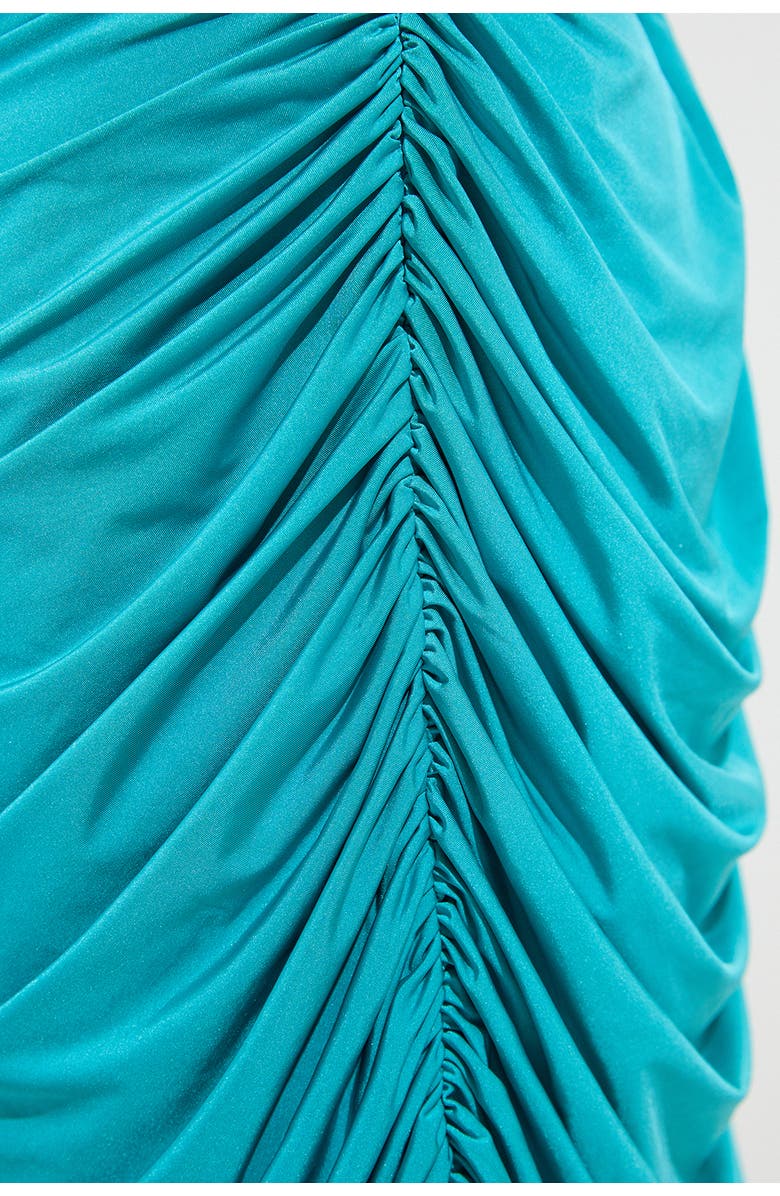 Karen Millen Long Sleeve Ruched Maxi Dress, Alternate, color, Teal