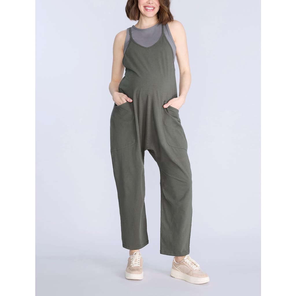 Motherhood Maternity Sleeveless Relaxed Fit Maternity Jumpsuit In Animal Print