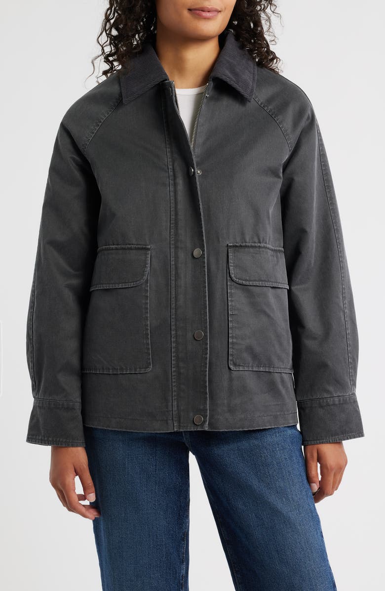 Lucky Brand Missy Cotton Blend Barn Jacket, Alternate, color, Gunmetal