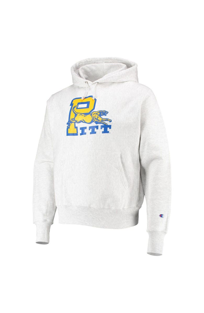 Champion Men's Champion Heathered Gray Pitt Panthers Team Vault Logo Reverse Weave Pullover Hoodie, Alternate, color, 