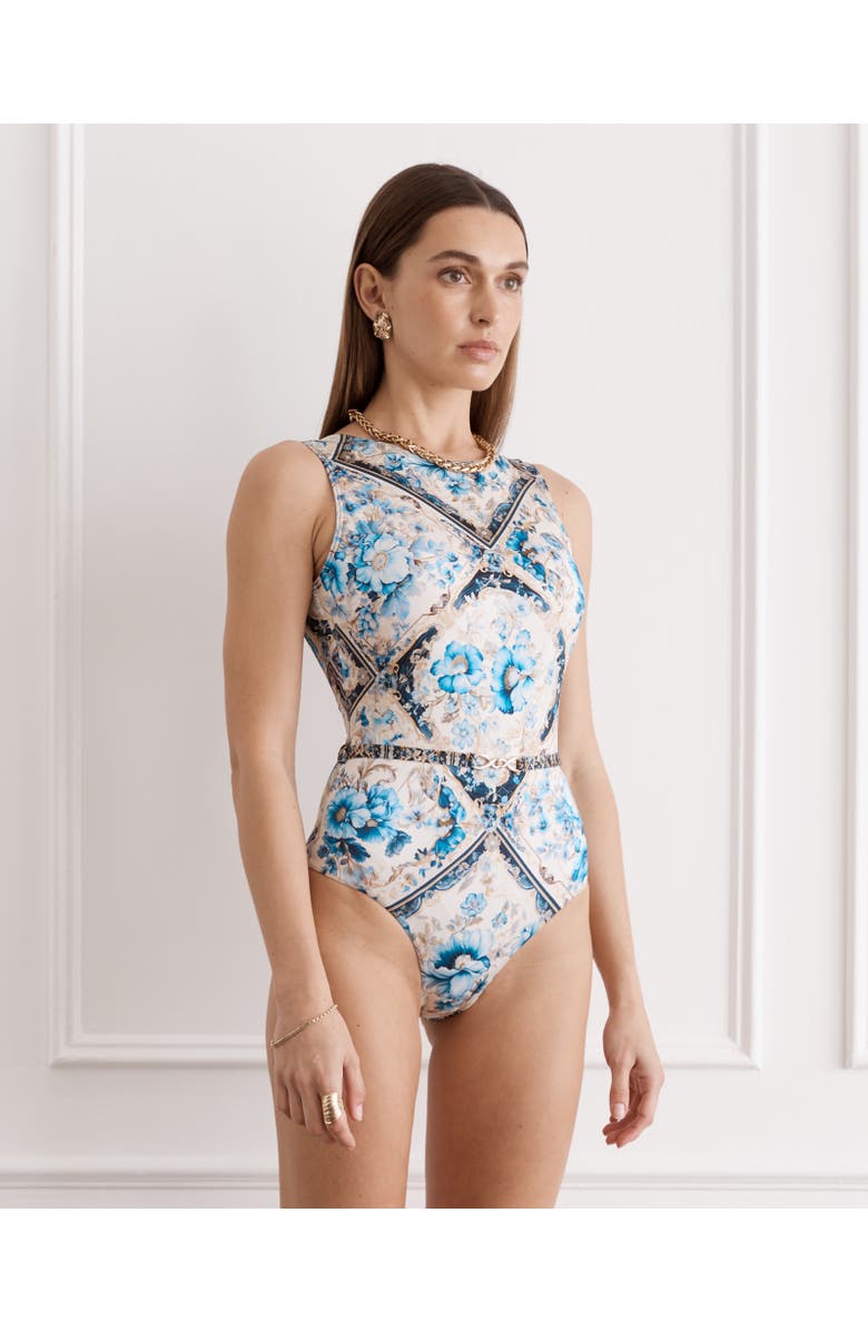 Aqua Blu Brianna One Piece, Alternate, color, Dauphine