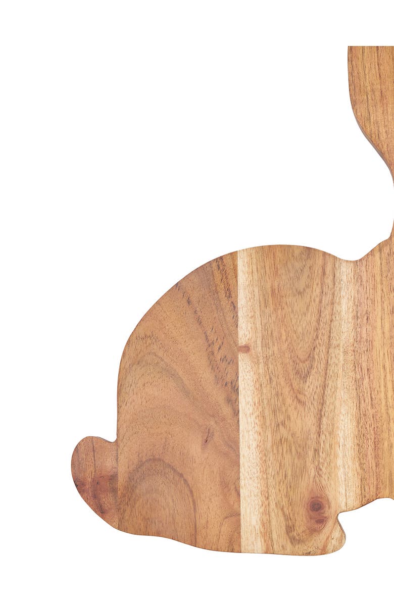 C&F Home Easter Bunny Shape Acacia Wood 2-Piece Serving Tray w/ Spreader Knife 10", Alternate, color, Brown