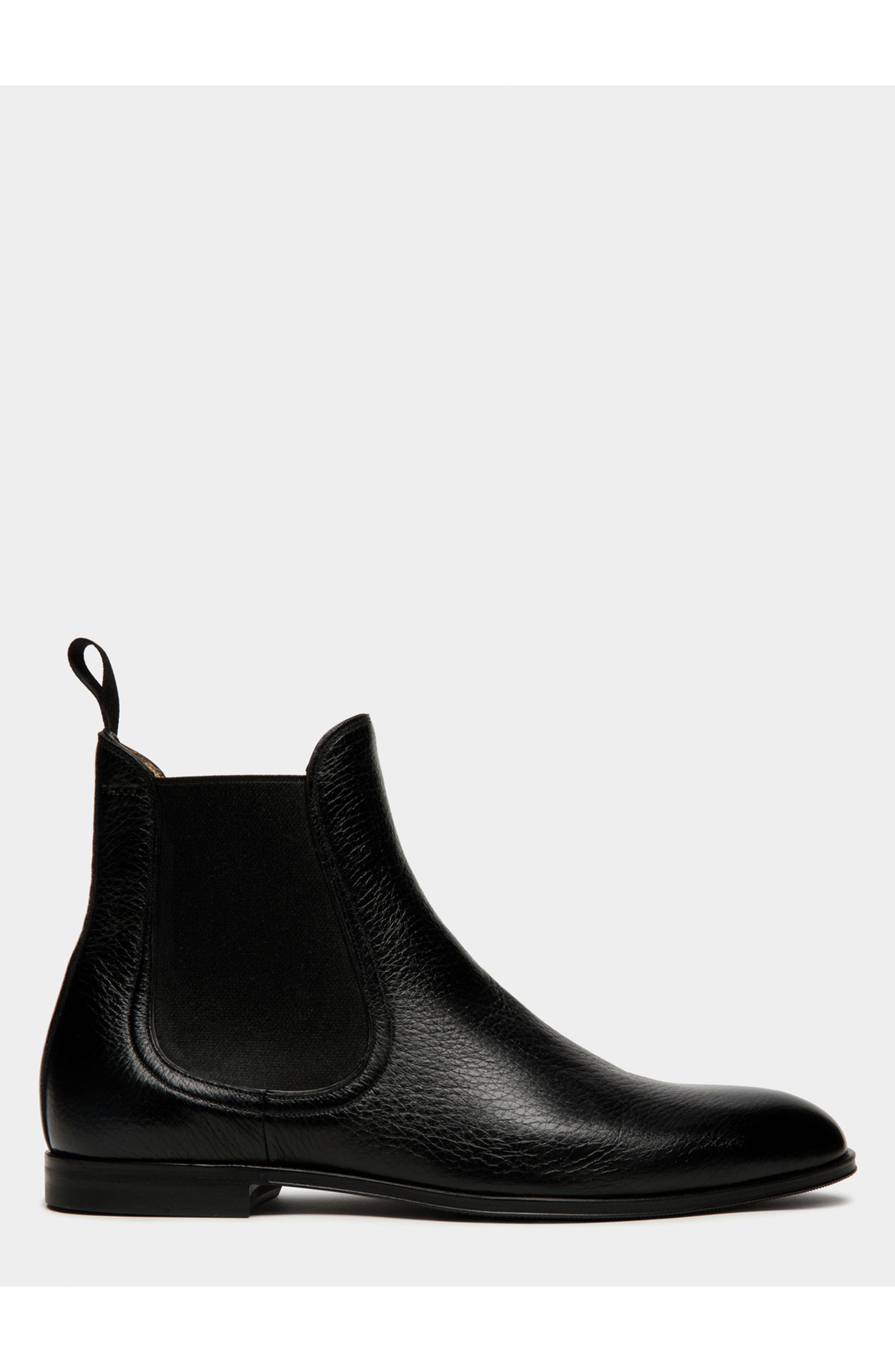 Bally Westminster Bootie In Deer Leather, Main, color, Black