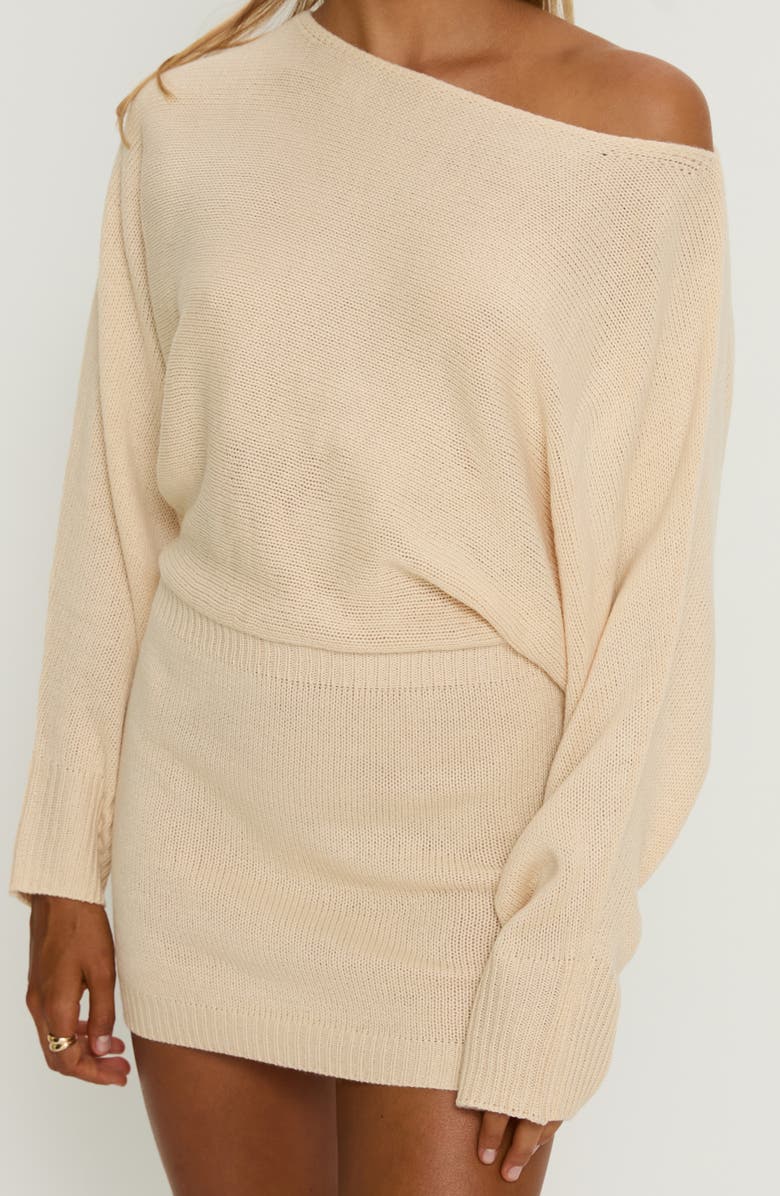 Princess Polly Bellamie Off the Shoulder Sweater Minidress, Alternate, color,