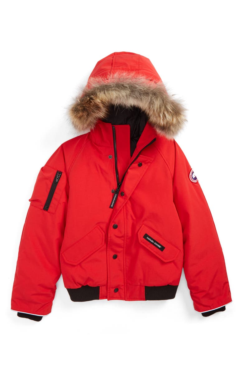 Canada Goose 'Rundle' Down Bomber Jacket with Genuine Coyote Fur Trim, Main, color,