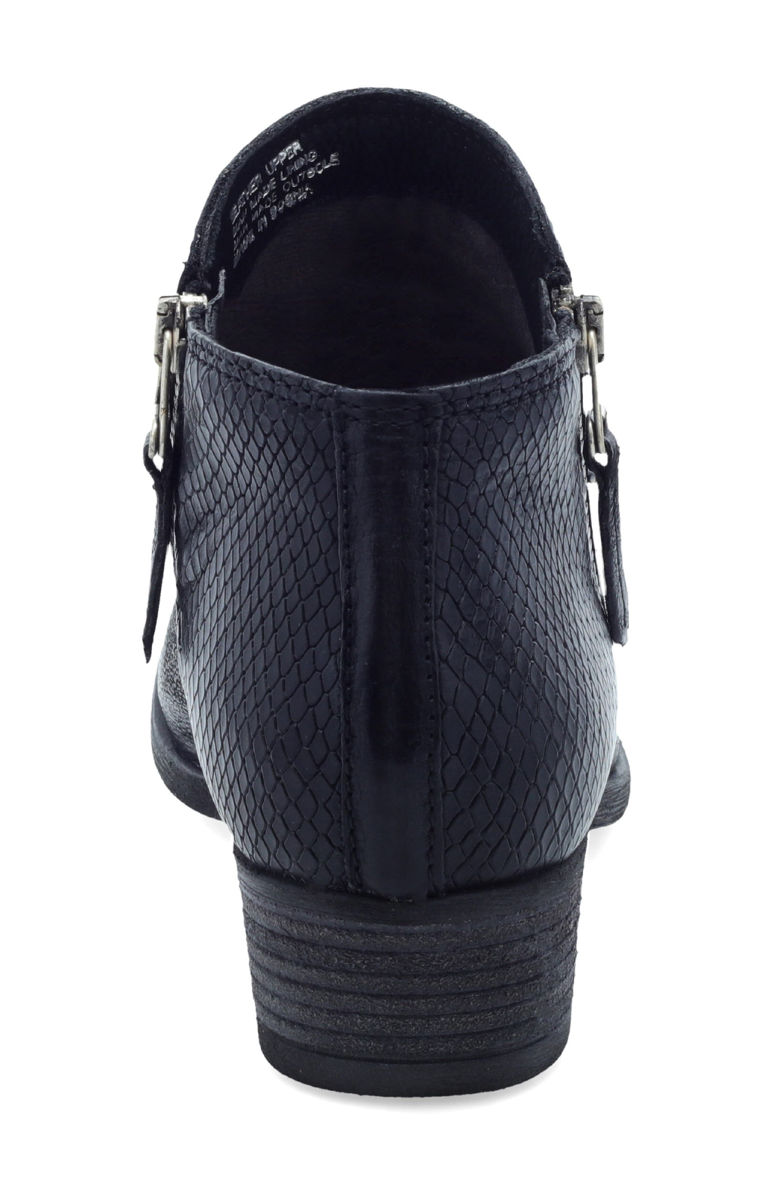 Barb Bootie, Alternate, color, BLACK LEATHER
